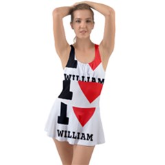 I Love William Ruffle Top Dress Swimsuit