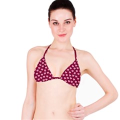 Pattern Pink Abstract Heart Love Bikini Top by Ravend