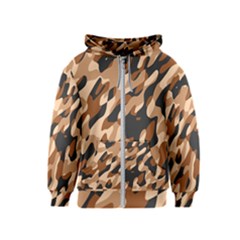 Abstract Camouflage Pattern Kids  Zipper Hoodie by Jack14