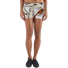 Cat Playing The Violin Art Yoga Shorts