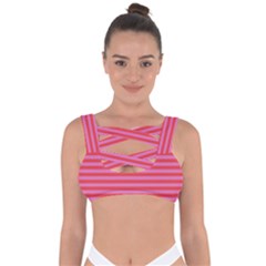 Stripes-striped-design-pattern Bandaged Up Bikini Top by Semog4