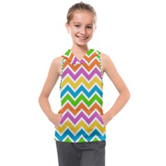 Chevron-pattern-design-texture Kids  Sleeveless Hoodie by Semog4