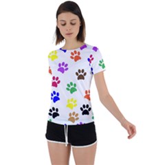 Pawprints-paw-prints-paw-animal Back Circle Cutout Sports Tee by Semog4