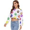 Pawprints-paw-prints-paw-animal Women s Lightweight Cropped Hoodie View2