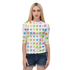 Star-pattern-design-decoration Quarter Sleeve Raglan Tee