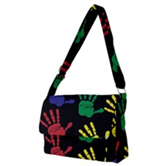 Handprints-hand-print-colourful Full Print Messenger Bag (m)