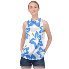 Hibiscus-wallpaper-flowers-floral High Neck Satin Top by Semog4