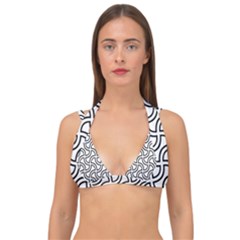 Pattern-monochrome-repeat- Double Strap Halter Bikini Top