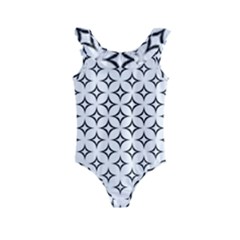 Star-curved-pattern-monochrome Kids  Frill Swimsuit by Semog4