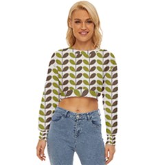 Leaf Plant Pattern Seamless Lightweight Long Sleeve Sweatshirt by Semog4