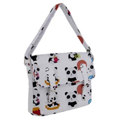 Playing Pandas Cartoons Buckle Messenger Bag