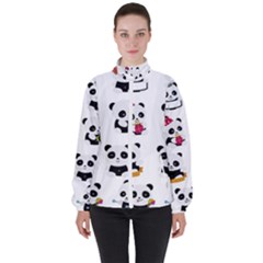 Playing Pandas Cartoons Women s High Neck Windbreaker by Semog4