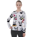 Playing Pandas Cartoons Women s Pique Long Sleeve Tee View1