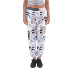 Cute Cat Couple Seamless Pattern Cartoon Women s Jogger Sweatpants by Semog4