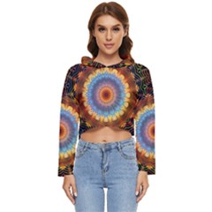 Colorful Prismatic Chromatic Women s Lightweight Cropped Hoodie by Semog4