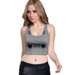 Construction Background Geometric Racer Back Crop Top by Semog4