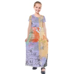 Scrapbook Paris Vintage France Kids  Short Sleeve Maxi Dress by Salman4z