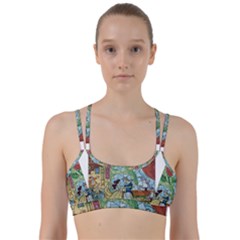 Stained Glass Rose Flower Line Them Up Sports Bra by Salman4z