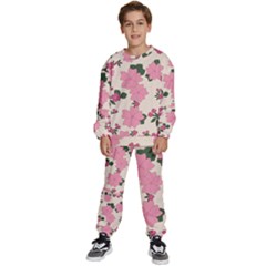 Floral Vintage Flowers Kids  Sweatshirt Set