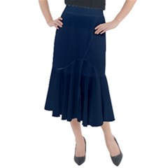 Sapphire Elegance Midi Mermaid Skirt