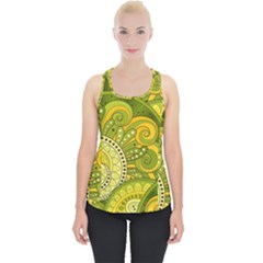 Doodles Patterns Ornament Vector Flowers Green Piece Up Tank Top