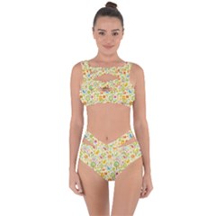 Nature Doodle Art Trees Birds Owl Children Pattern Multi Colored Bandaged Up Bikini Set  by Salman4z