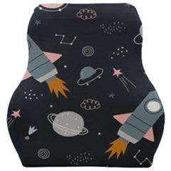 Space Background Illustration With Stars And Rocket Seamless Vector Pattern Car Seat Velour Cushion  by Salman4z