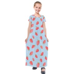 Strawberry Kids  Short Sleeve Maxi Dress by SychEva