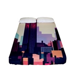 New York Skyline Cityscape Nyc New York City Landmark Fitted Sheet (full/ Double Size)