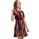 Waves Splash Liquid Paint Wall Kids  Puff Sleeved Dress View2