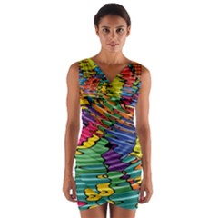 Waves Particles Vibration Atom Physics Technology Wrap Front Bodycon Dress by Jancukart