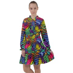 Waves Particles Vibration Atom Physics Technology All Frills Chiffon Dress by Jancukart