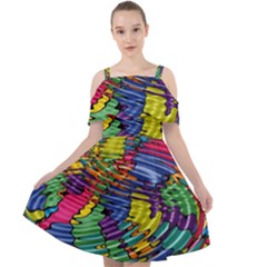 Waves Particles Vibration Atom Physics Technology Cut Out Shoulders Chiffon Dress by Jancukart