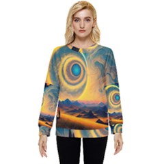 Surrealist Fantasy Dream Moon Space Hidden Pocket Sweatshirt by Jancukart