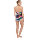 Sea Ocean Waves Rocks Sunset Artwork Scallop Top Cut Out Swimsuit View2