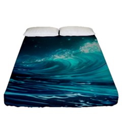 Tsunami Waves Ocean Sea Nautical Nature Water 7 Fitted Sheet (queen Size)