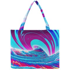 Tsunami Waves Ocean Sea Nautical Nature Water 3 Mini Tote Bag by Jancukart