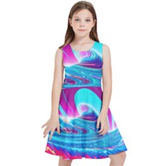 Tsunami Waves Ocean Sea Nautical Nature Water 3 Kids  Skater Dress by Jancukart