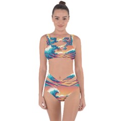 Waves Ocean Sea Tsunami Nautical 6 Bandaged Up Bikini Set  by Jancukart