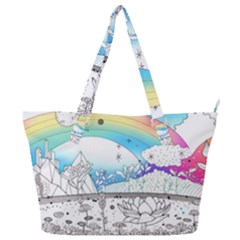 Rainbow Fun Cute Minimal Doodle Drawing 2 Full Print Shoulder Bag