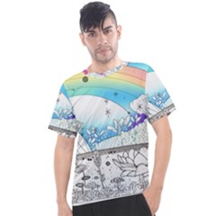 Rainbow Fun Cute Minimal Doodle Drawing 2 Men s Sport Top