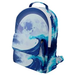 Waves Ocean Sea Tsunami Nautical 7 Flap Pocket Backpack (small) by Jancukart