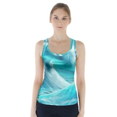 Tsunami Waves Ocean Sea Nautical Nature Water Tidal Racer Back Sports Top by Jancukart