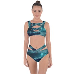 Waves Ocean Sea Tsunami Nautical 2 Bandaged Up Bikini Set  by Jancukart