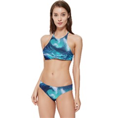 Tsunami Tidal Wave Ocean Waves Sea Nature Water Banded Triangle Bikini Set