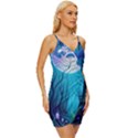 Forrest Jungle Blue Artwork Wrap Tie Front Dress View3