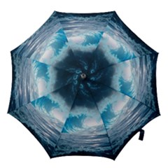 Thunderstorm Storm Tsunami Waves Ocean Sea Hook Handle Umbrellas (large) by Jancukart