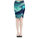 Waves Ocean Sea Tsunami Nautical Midi Wrap Pencil Skirt View1