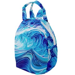 Tsunami Waves Ocean Sea Nautical Nature Abstract Blue Water Travel Backpacks