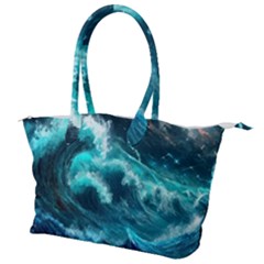 Thunderstorm Tsunami Tidal Wave Ocean Waves Sea Canvas Shoulder Bag by Jancukart